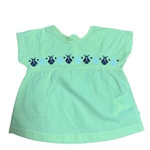 Obakki Baby Girl Short Sleeve Bee Top Cotton Yellow 12M